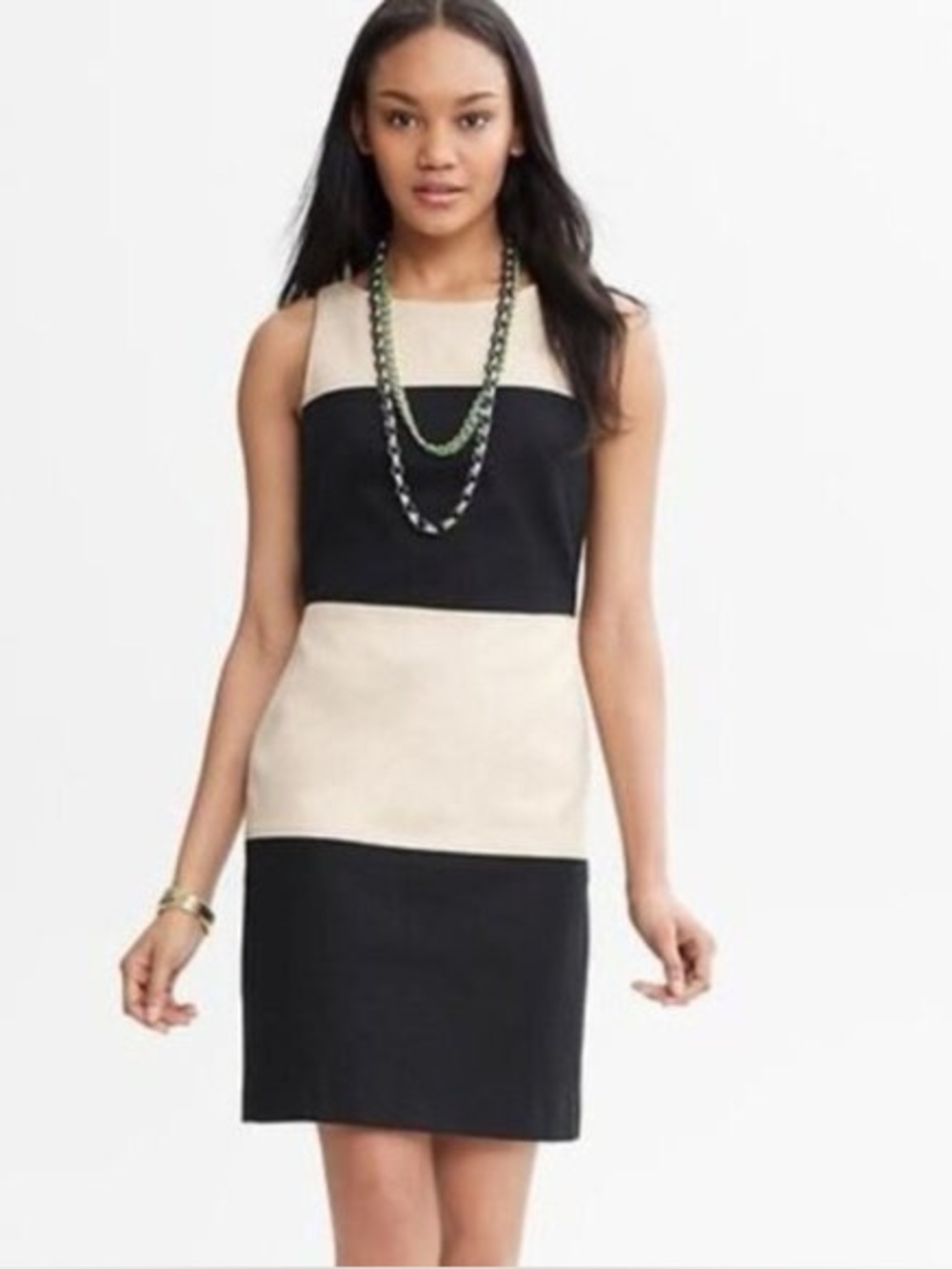 Banana Republic sleeveless colorblock sheath dress